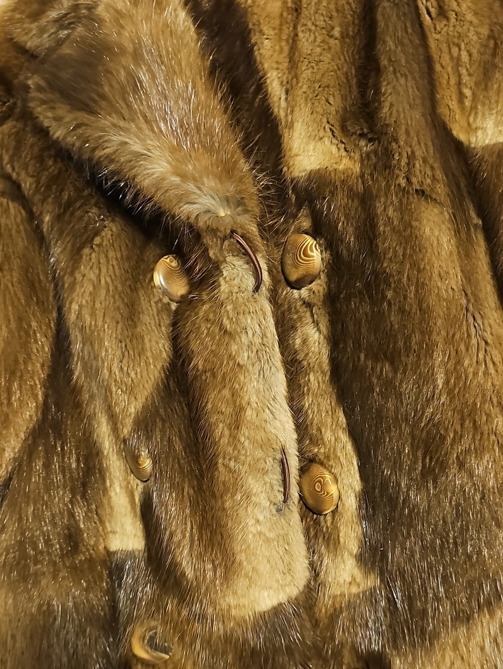 Women's Brown Fur Button-Front Coat - Picture 10 of 13